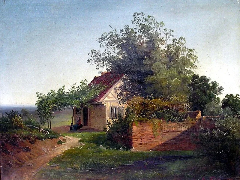 1832-Bernhard Studer - Paesaggio renano del 1855